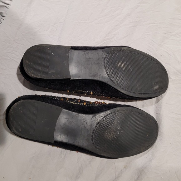 Coldwater‎ Creek Women's SZ 8 black beaded sequined flats festival artsy vintage - Picture 8 of 10